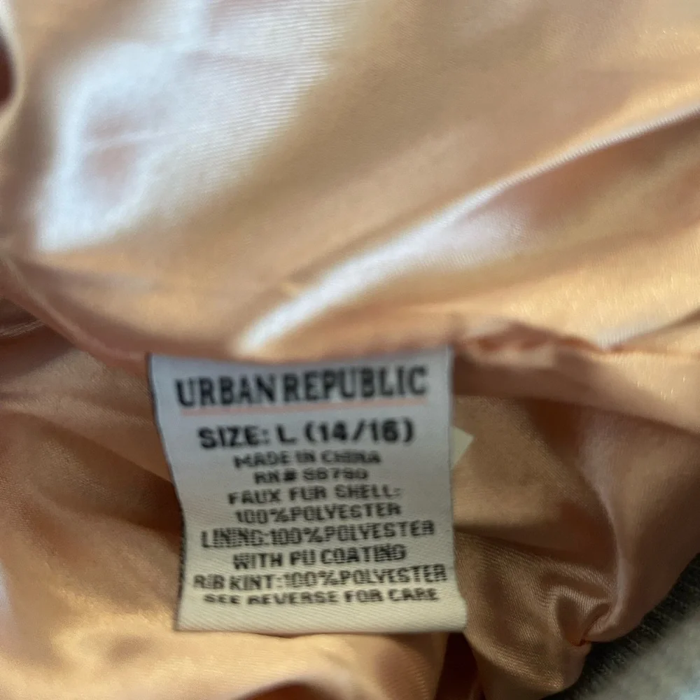 Urban Republic Girls Faux Fur Zip up Bomber Jacket